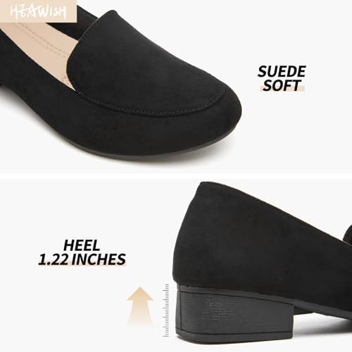 HEAWISH Women's Loafer Slip on Shoes Pumps Low Heel Shoes,Closed Toe Pumps Dress Shoes,Casual Loafer Work Flats Wedding Shoes - Image 3