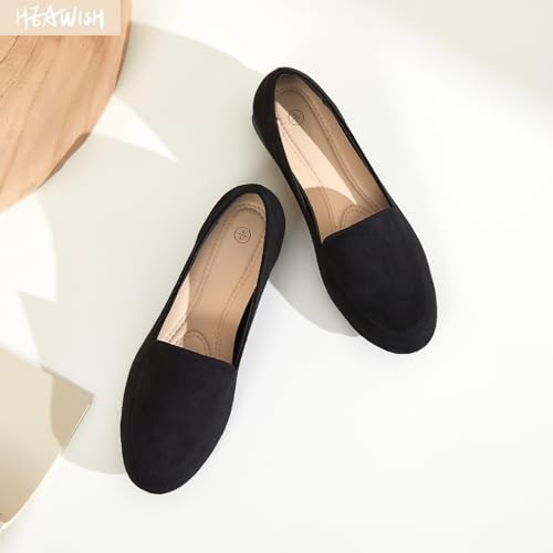 HEAWISH Women's Loafer Slip on Shoes Pumps Low Heel Shoes,Closed Toe Pumps Dress Shoes,Casual Loafer Work Flats Wedding Shoes - Image 5