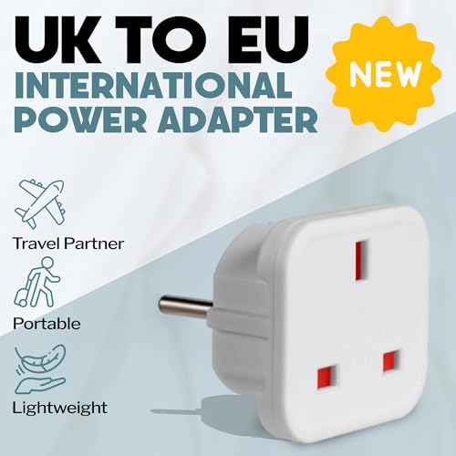 PrimeTechCo I EU Travel Adapter, UK to European Plug Adapter - Europe Converter Type C, E, F for Spain, France, Italy, Greece, Poland, Turkey, Euro,and More. Travel Plugs and Adaptors (Pack Of 2) - Image 5
