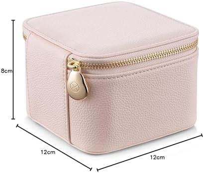 Vlando Small Jewellery Box Organiser Travel Jewelry Storage with 6 Velvet Jewellery Zipper Pockets,Premium Petal Hardware Jewellery Case - Image 7