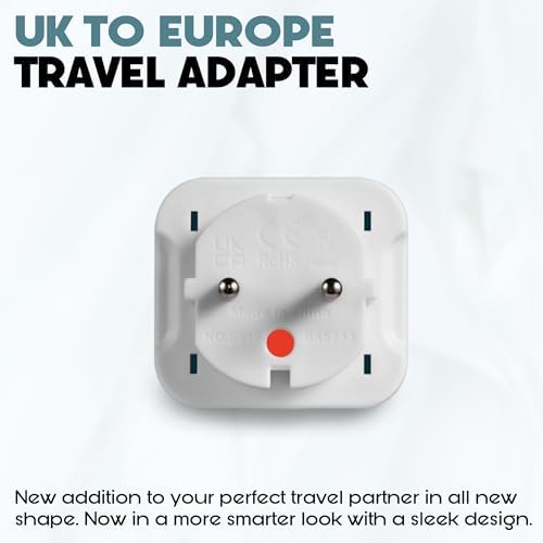 PrimeTechCo I EU Travel Adapter, UK to European Plug Adapter - Europe Converter Type C, E, F for Spain, France, Italy, Greece, Poland, Turkey, Euro,and More. Travel Plugs and Adaptors (Pack Of 2) - Image 3