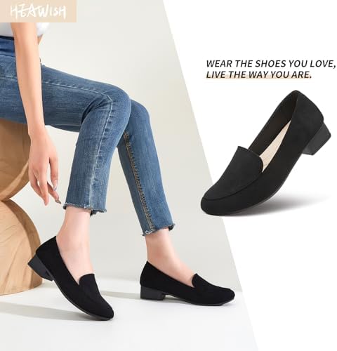 HEAWISH Women's Loafer Slip on Shoes Pumps Low Heel Shoes,Closed Toe Pumps Dress Shoes,Casual Loafer Work Flats Wedding Shoes - Image 2