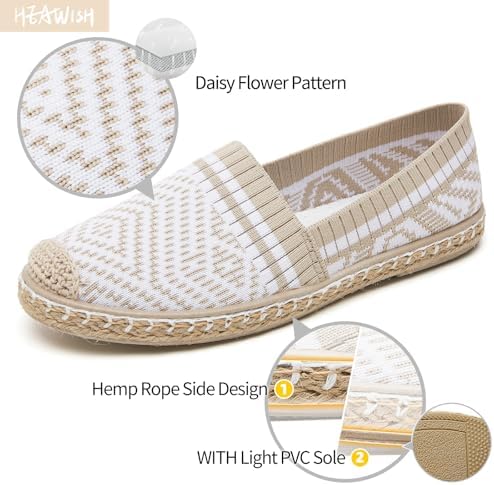 HEAWISH Ballet Flats for Women Loafer Slip on Shoes,Breathable Womens Shoes Dressy Casual Espadrilles for Women Rope Loafer Flats - Image 3