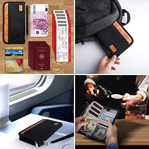 Looxmeer Travel Wallet, Family Passport Holder, RFID Blocking Travel Accessories Organizer for Tickets, Cards, Cash, Holiday Essentials Case Cover for Man & Woman - Image 8