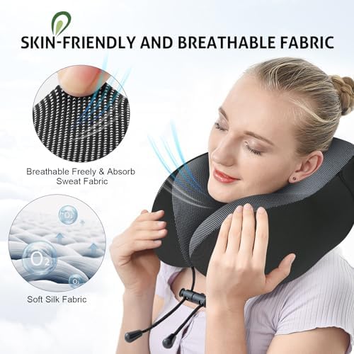 Jiancrate Travel Pillow for Neck Memory Foam, Hooded Travel Neck Pillow for Adults, Comfortable Neck Pillow for Travel with Hoodie, Flight Pillow, Airplane Pillow, Travel Cushion for Plane Car Train - Image 5